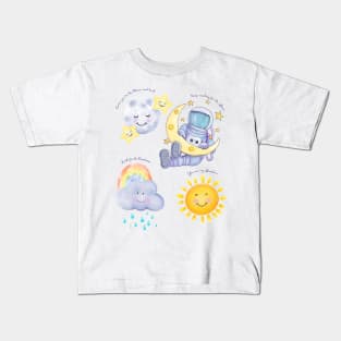 Spaceman with Love in dark font Kids T-Shirt